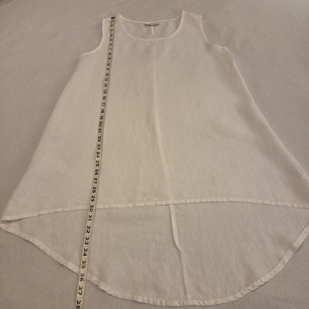 BRYN WALKER 2โ Piece Set White Linen Tunic White Linen Pants Lagenlook Women's L - Picture 7 of 15